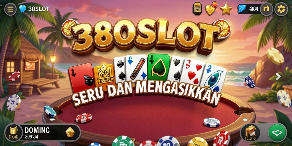 Screenshot gameplay 380SLOT menampilkan suasana permainan Domino yang seru.