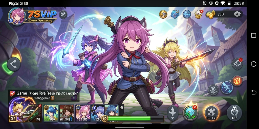 Screenshot gameplay 7SVIP menampilkan aksi karakter Anime yang menegangkan.