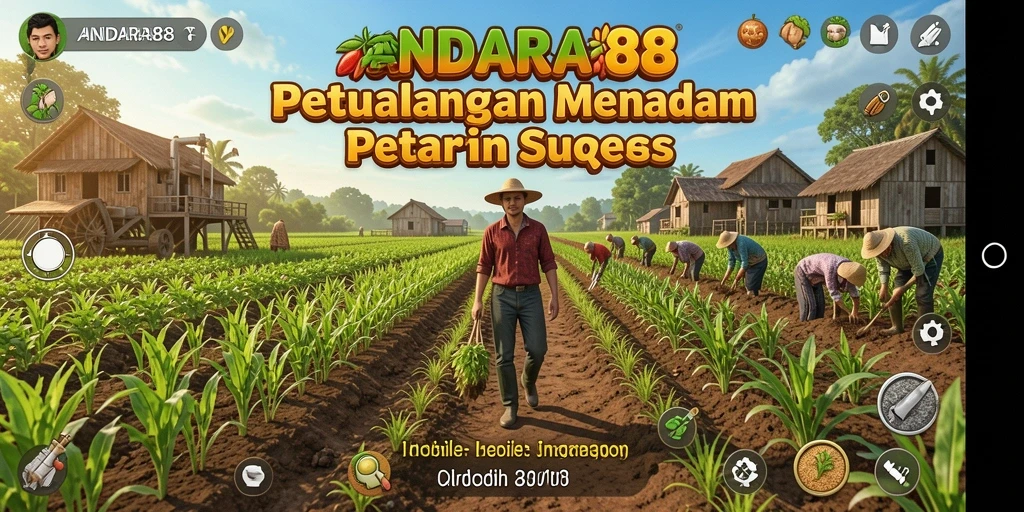 Tangkapan layar gameplay <strong>ANDARA88</strong> yang menampilkan proses bertani yang seru.