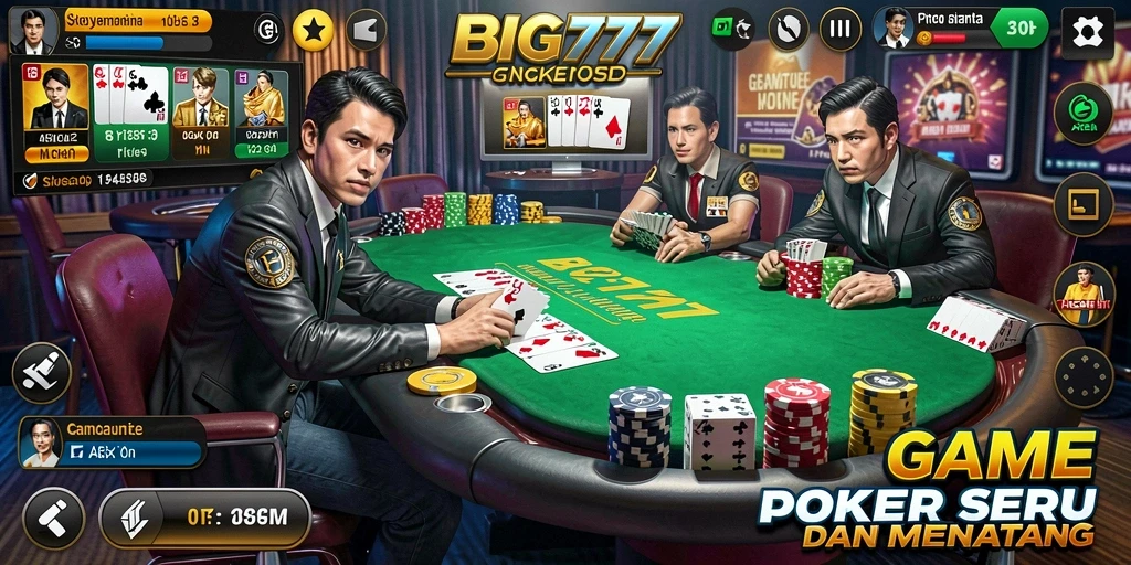 Gameplay Poker yang menegangkan dan penuh strategi.
