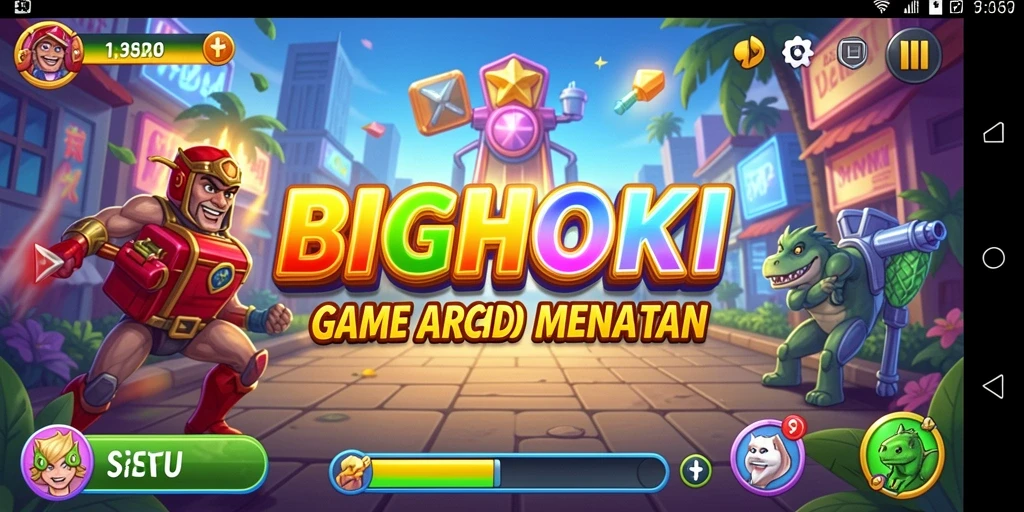 Tampilan gameplay menarik dalam BIGHOKI yang penuh aksi.