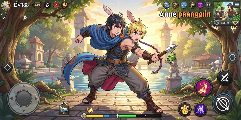Screenshot tampilan gameplay seru dari game Anime DV188.