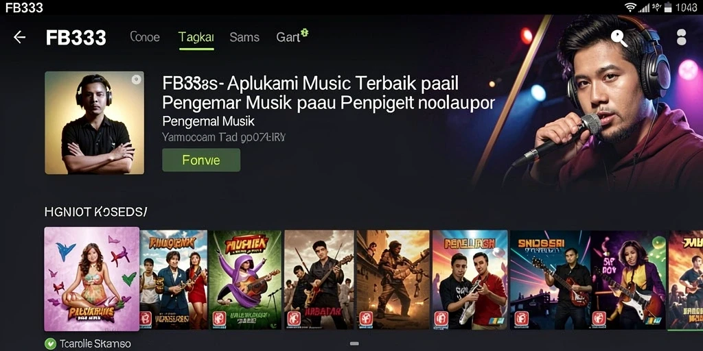 Tampilan antarmuka FB333 saat menjalankan gameplay musik yang interaktif.