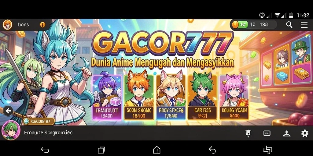 Screenshot menampilkan karakter Anime dalam aksi seru di GACOR777.