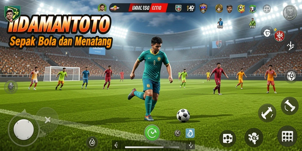 Screenshot gameplay <strong>IDAMANTOTO</strong> yang menampilkan aksi seru dalam pertandingan sepak bola.