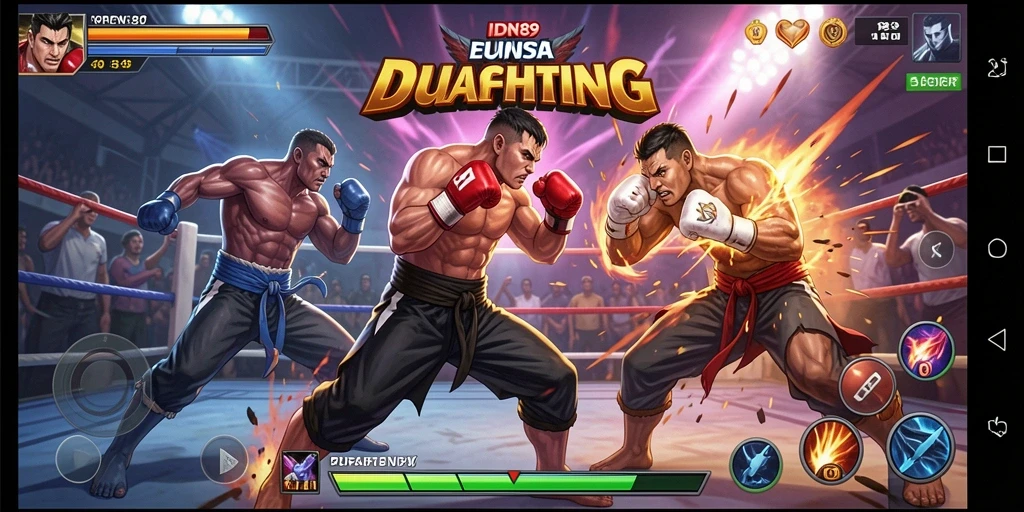 Gameplay mendebarkan di IDN89, pertarungan yang intens.