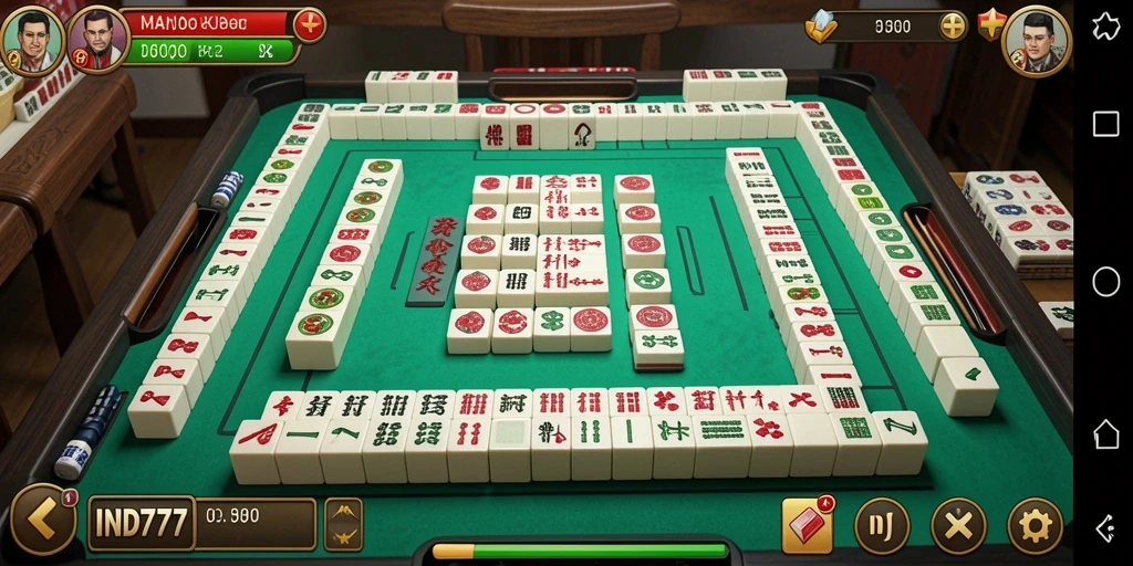 Tampilan gameplay IND777 yang seru dan menarik dalam permainan Mahjong.