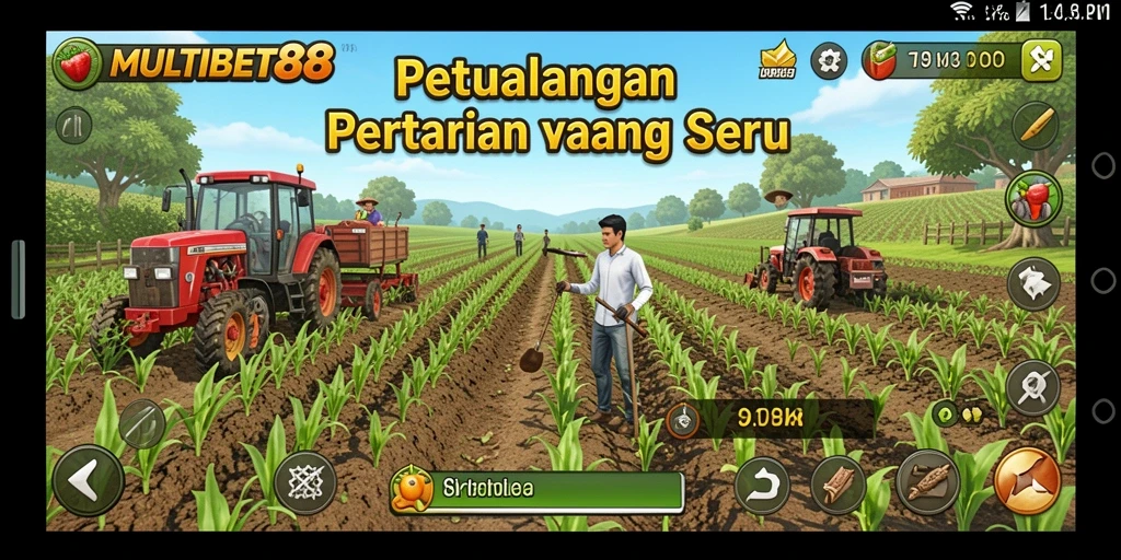 Tampilan gameplay MULTIBET88 yang menarik dengan aktivitas pertanian.