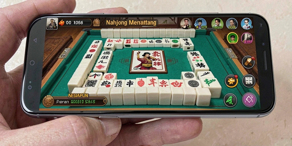 Tampilan gameplay Mahjong yang menarik dan seru di NESIAFUN.