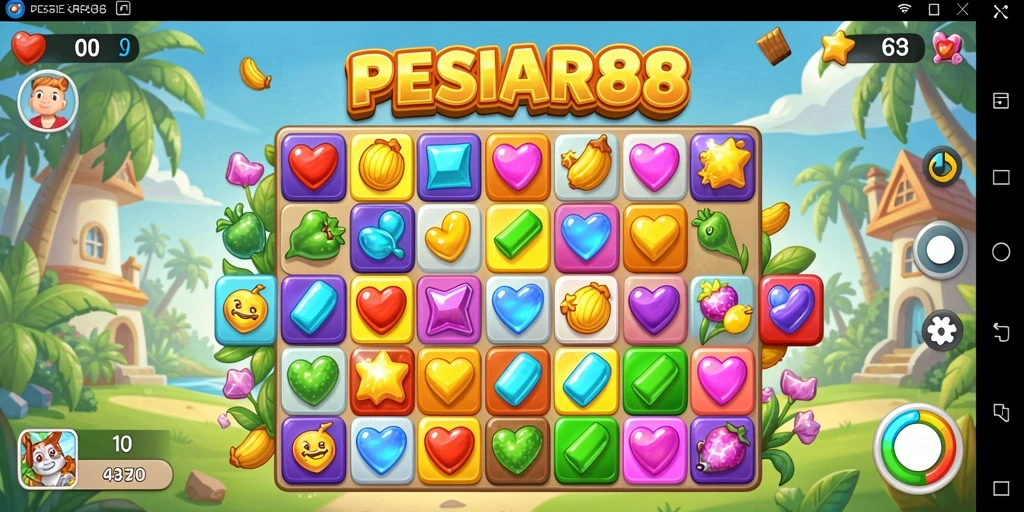 Tampilan gameplay seru dari PESIAR88 yang penuh warna.