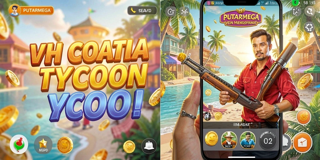 Screenshot gameplay PUTARMEGA yang menampilkan manajemen bisnis.