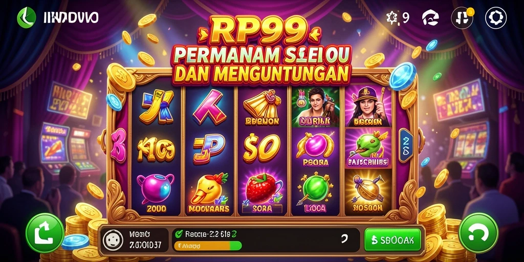 Tampilan gameplay RP99 yang menggembirakan dengan mesin slot menarik.