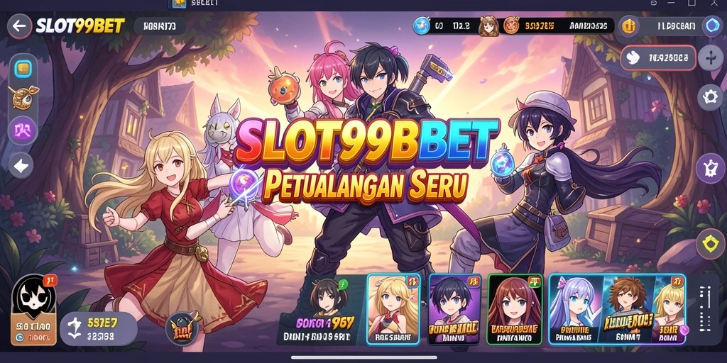 Tampilan menarik dari gameplay SLOT99BET dengan karakter Anime.